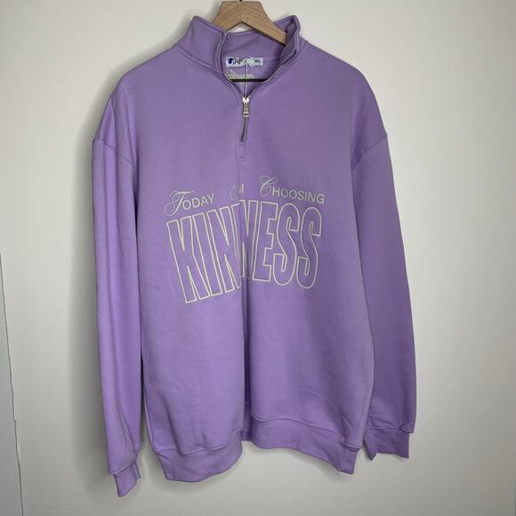 Mayfair Choosing Kindness Sweatpants Quarterzip Set Digital Lavender Purple M/L - Picture 3 of 16